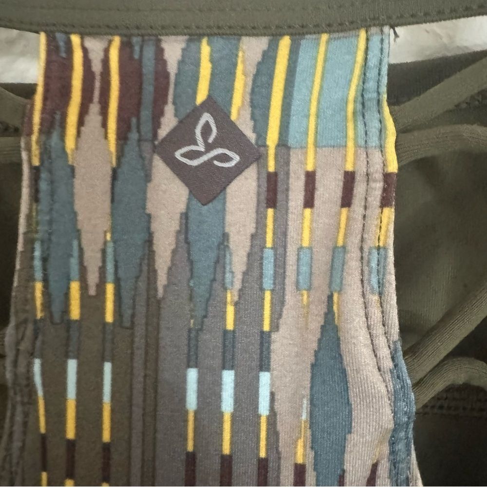 Prana Ardor Elastic Sports Dress Build in Bra Sz M Olive Green Athleisure Comfy - Picture 4 of 15
